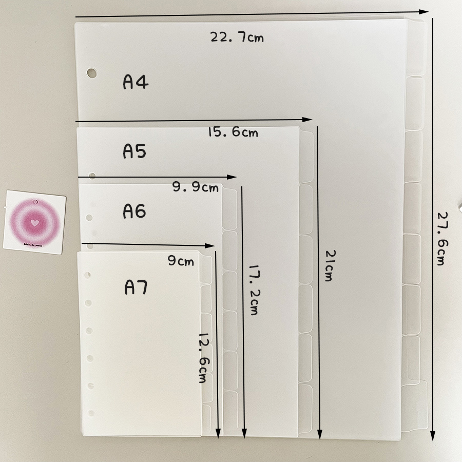 Binder A4 Lever - A4/A5/A6/A7 Pagine separatore ad anelli 6/8